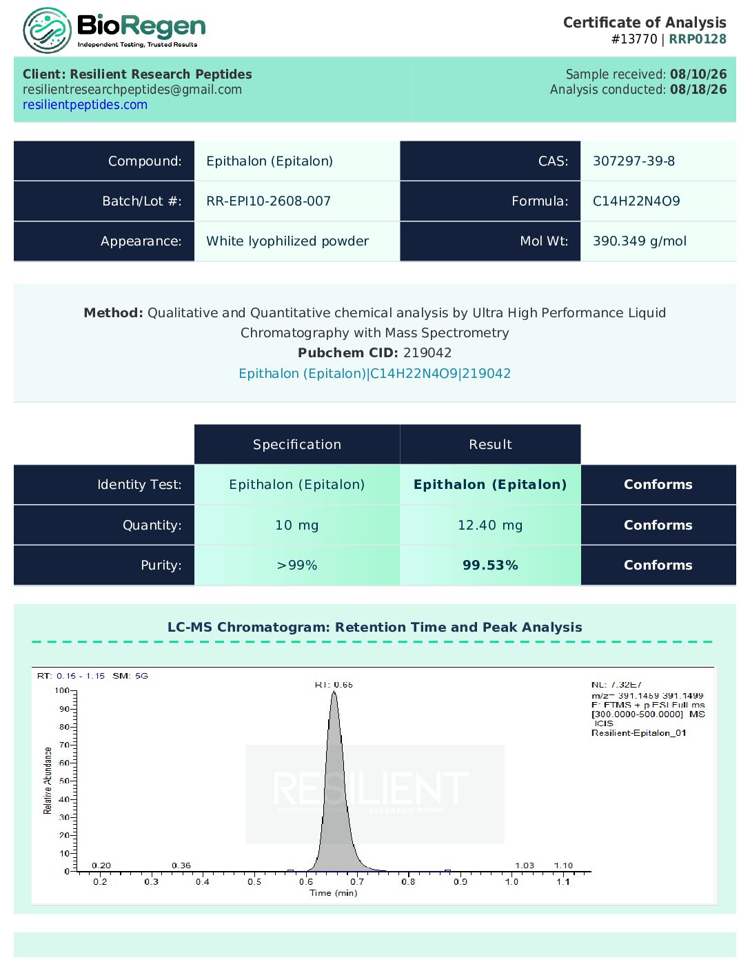 Epithalon (Epitalon) — 10 mg | Research Use Only - Image 2